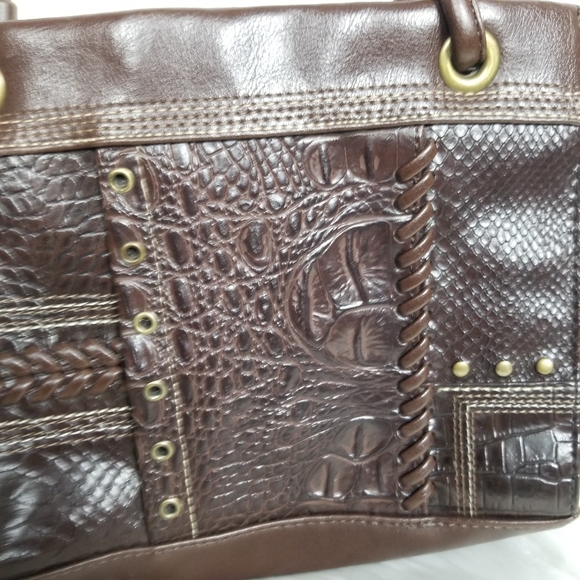 Small Leather patchwork shoulder Bag - Picture 6 of 6